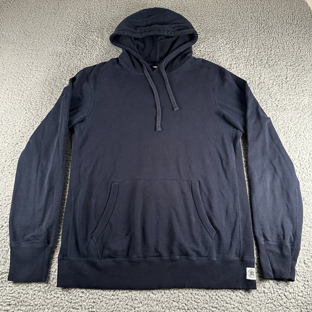 Reigning Champ Hoodie Mens Medium Navy Pullover Midweight Terry Canada Flaw